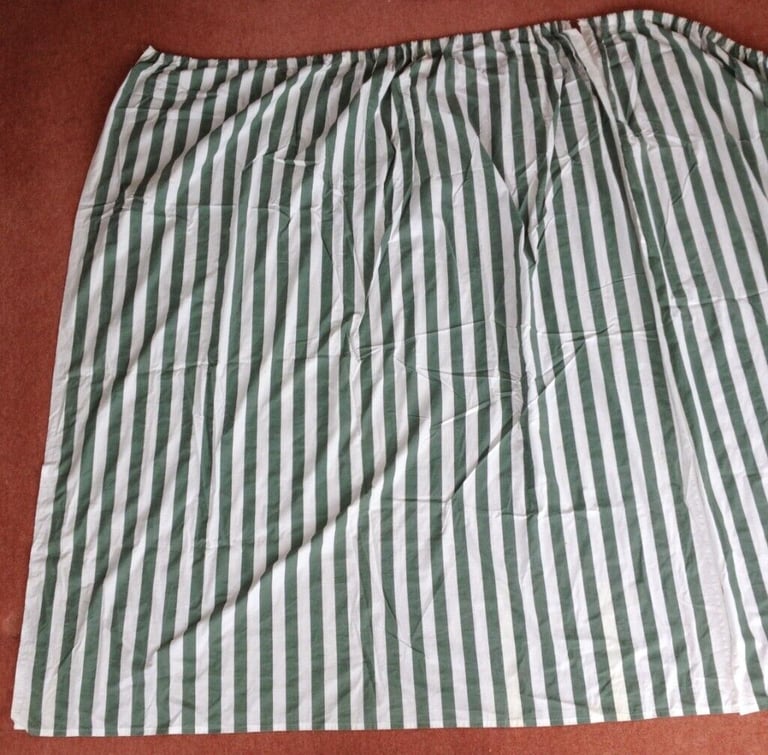 Awning curtains 57.5 x 267 cm olive green and white stripes