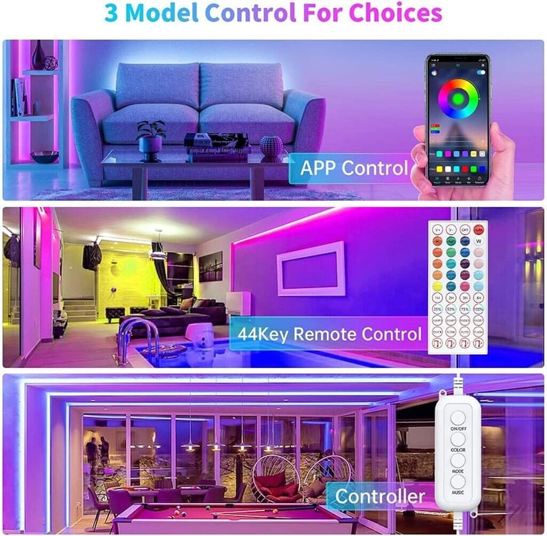 15M Ultra-Long LED Strip Light with Remote and APP Control