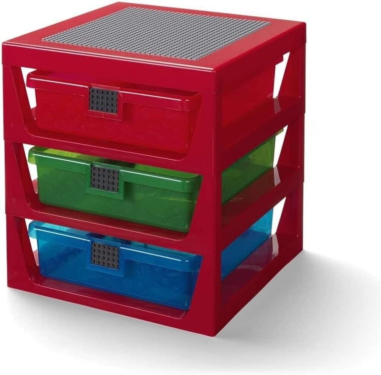 image for NEW - LEGO Storage 3-Drawer Rack - Red
