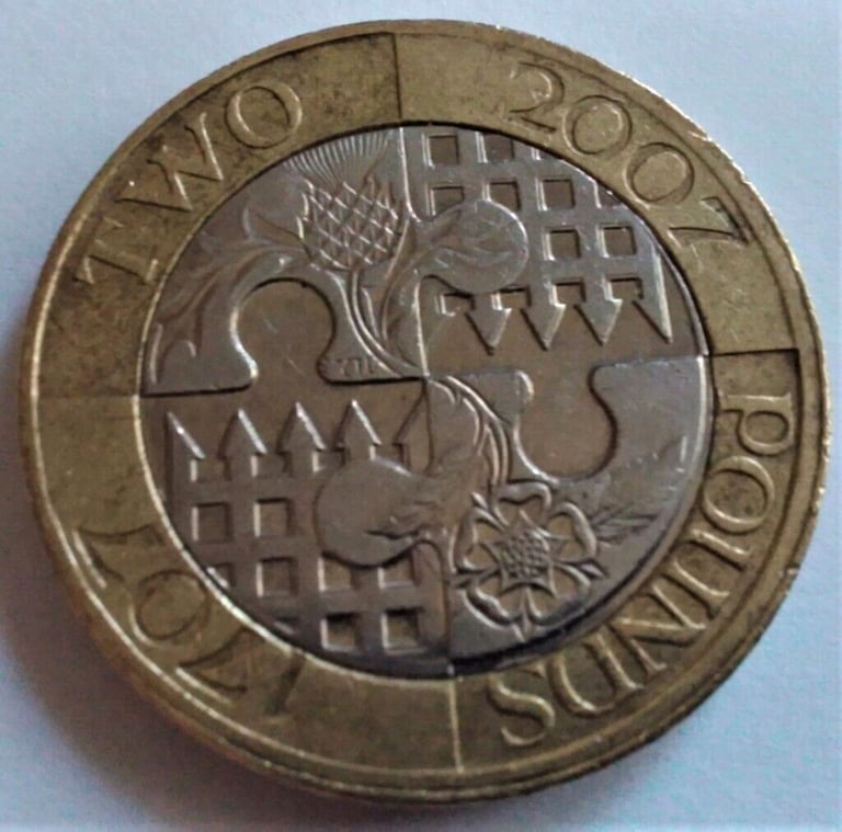 image for GREAT BRITAIN QEII 2007 'UNION OF ENGLAND/SCOTLAND' £2 COIN