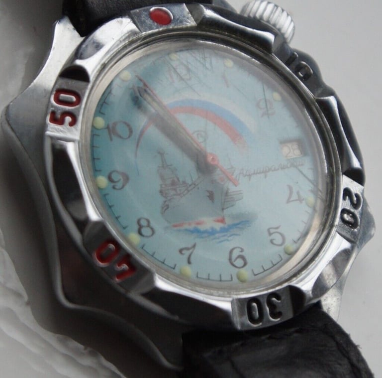 Wostok Admiralskie manual wind mechanical wristwatch -  Russia - Vintage- Quirky case