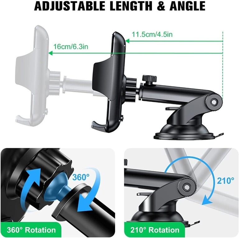 3 in 1 Car Phone Holder For Dashboard/Windscreen/Air Vent