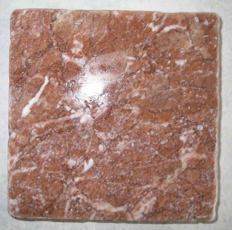 33 (1/3 sqm) BeautifulTumbled Italian Marble Tiles 10cm x 10cm, Ruby V
