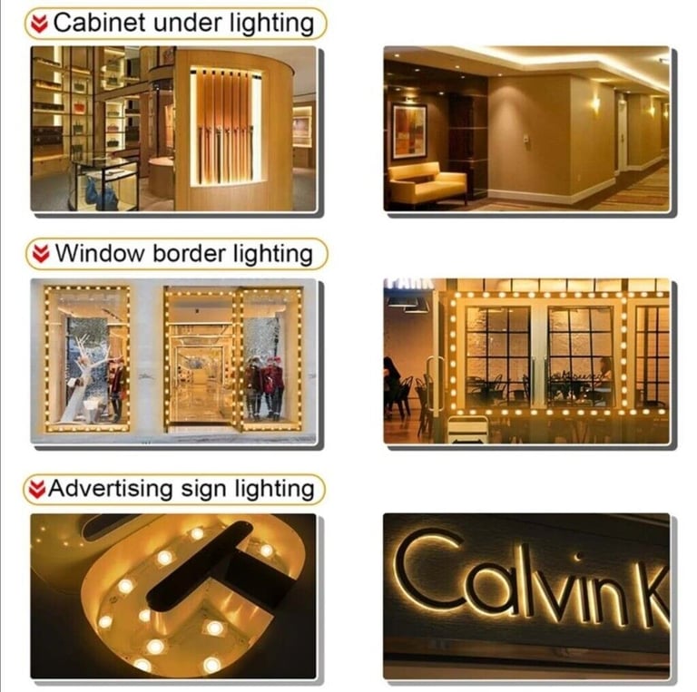 50Pcs Super Bright 12V Powered LED Module Lights Waterproof Self-Adhesive Backing