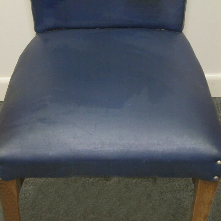 Chair Solid Oak Wood Frame Semi Bucket Back Stud Work Vintage 1960's