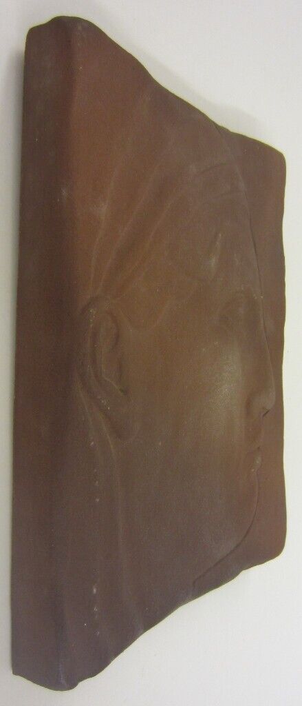 Classical Greek Inspired 'Woman with Head Scarf' / Dark Pottery Wall Tile