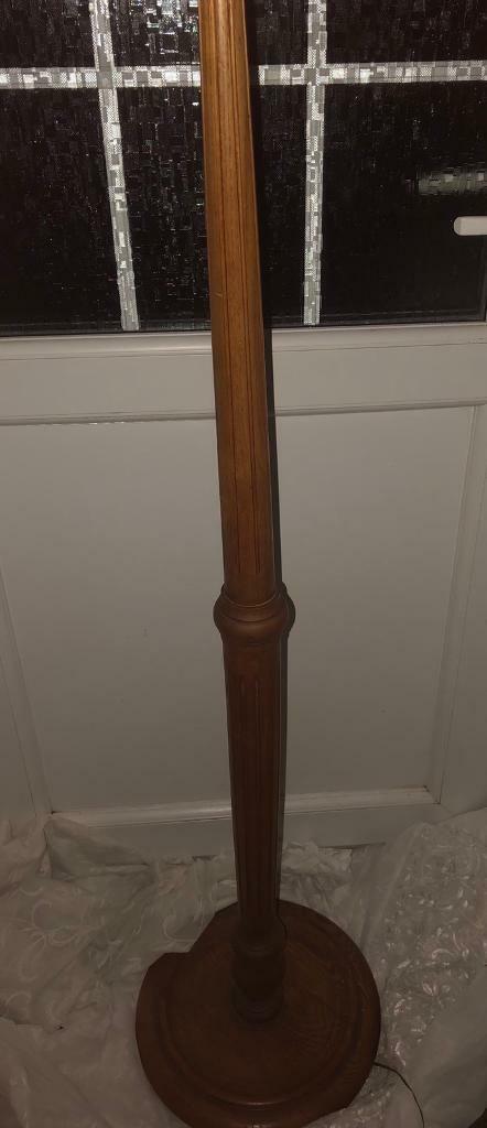 Antique Wooden lamp stand / include lamp shade-
