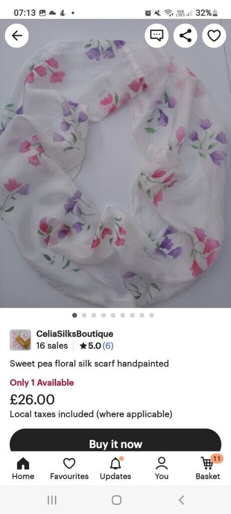 Handpainted silk scarves