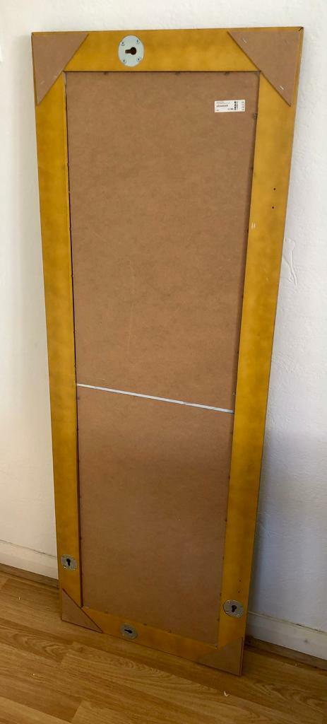 Mirror on heavy golden framed 140,5x 50,5 in cm