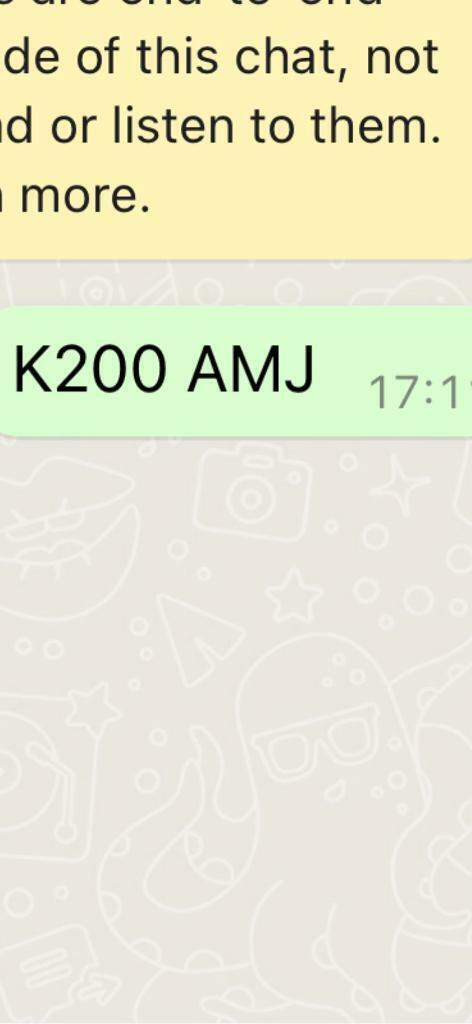 Cherished number K200 AMJ 