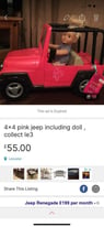 Our generation pink jeep , doll not in. Collect le3 