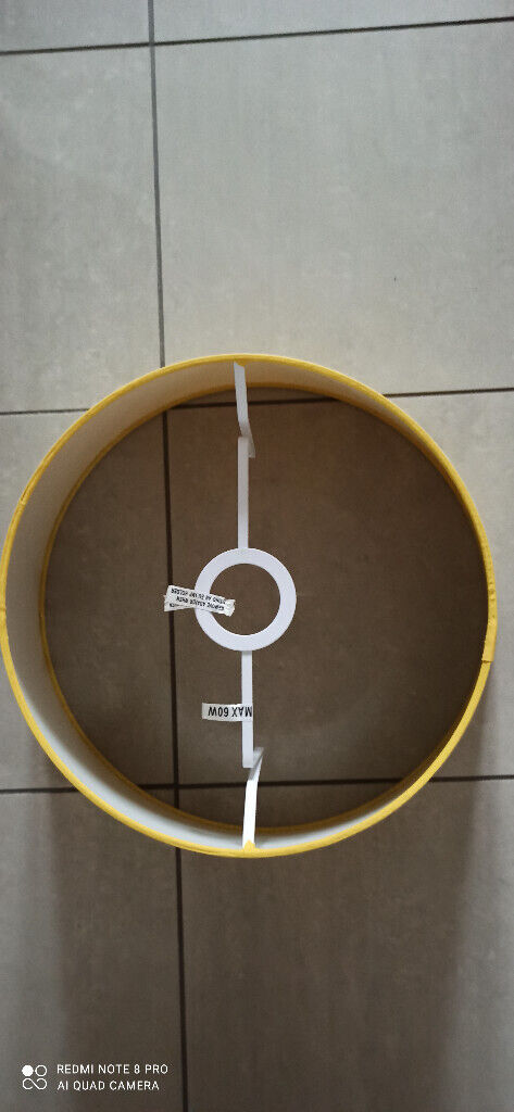 Yellow cotton fabric lampshade