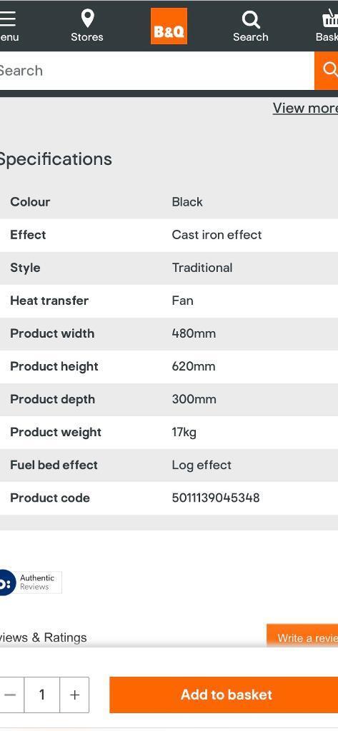 Dimplex Cast Iron Effect Electric Stove