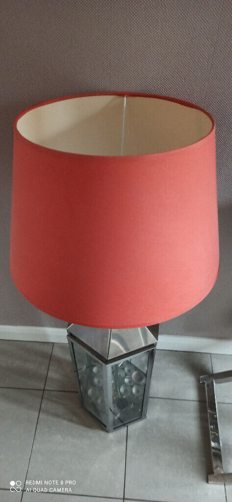image for Orange / rust cotton fabric lampshade