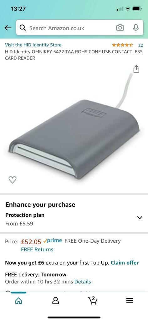 image for Contactless usb card reader 