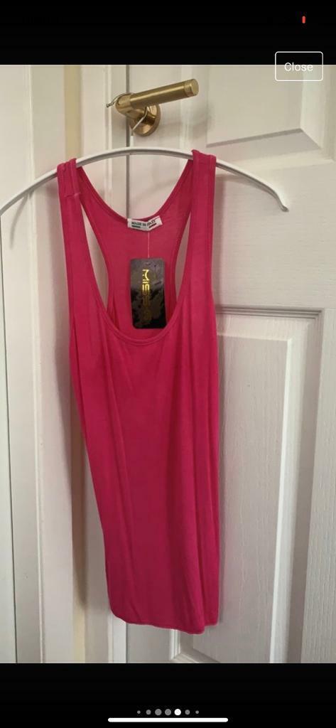 Lovely BNWT pink top with matching vest top and scarf. One size.