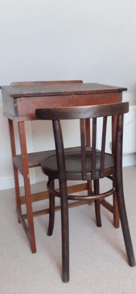 Beautiful child’s vintage antique school desk and chair