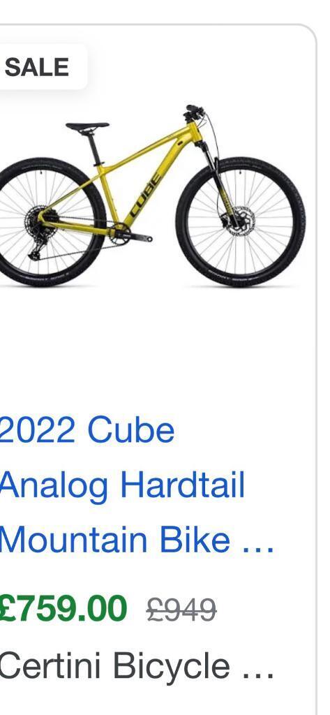 Cube mountain bike medium 29 inch wheels Analog