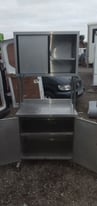 Commercial catering equipment Stainless steel shelves racks and cabinets kitchen items 