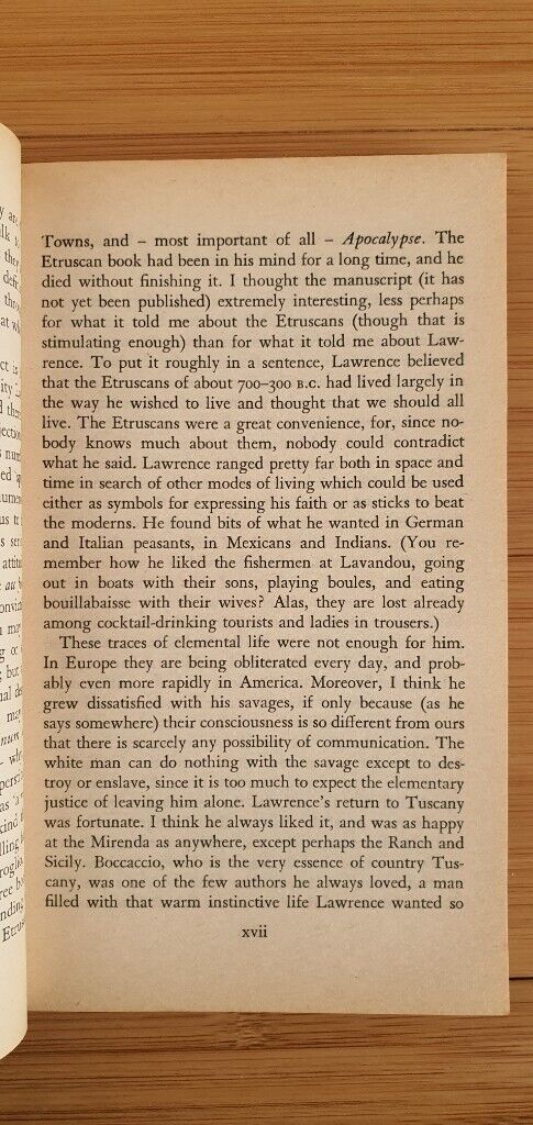 ‘Apocalypse with an introduction by Richard Aldington’, Wrote by D.H.Lawrence