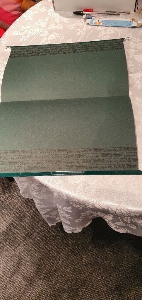 Used Crystalfile Foolscap Suspension Files - V Green - Pack of 25- Recyclable