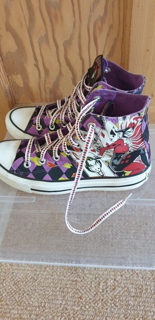 Converse Limited Edition Jokers Wild Harley Quinn High tops. All Star DC  Comics. Size Uk 5. | in Sudbury, Suffolk | Gumtree