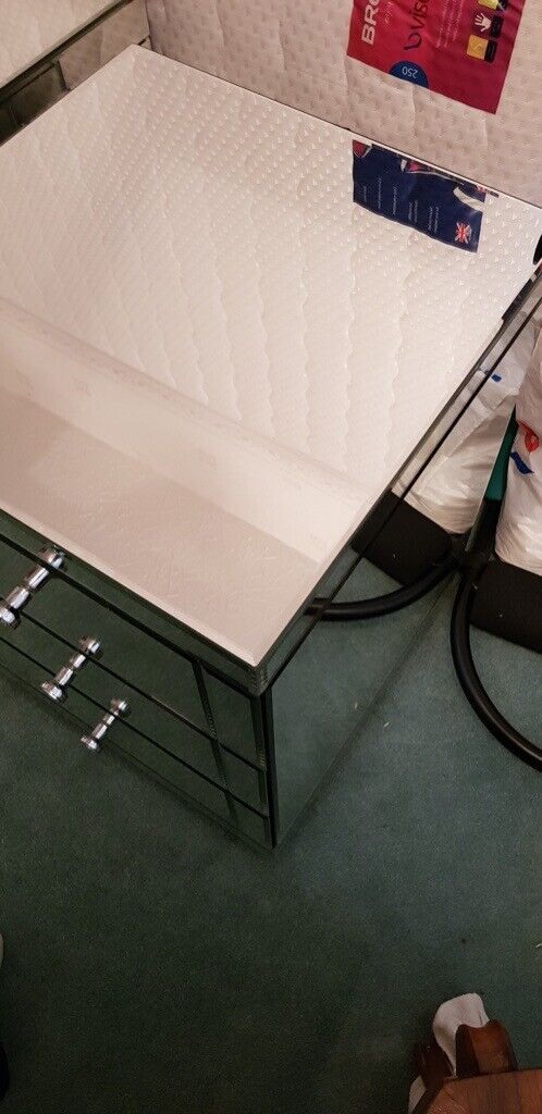 TOUGHENED MIRRORED 7 DRAWER DRESSING TABLE AND 2 X BEDSIDE TABLES WITH 3 DRAWERS FROM 'MY FURNITURE'