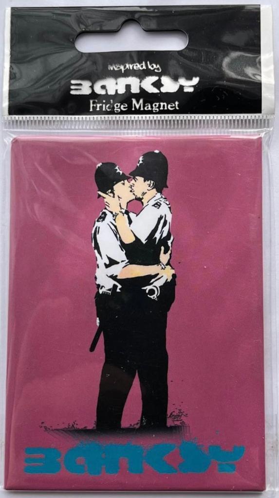Banksy Inspired Kissing Coppers Fridge Magnet