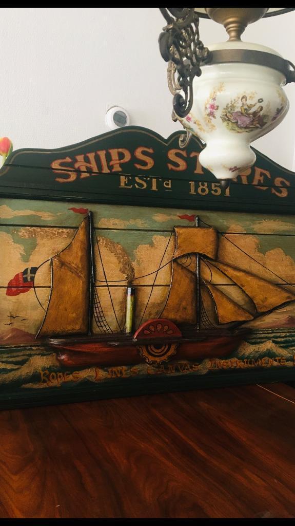 XL Ships Stores 3D wooden advertising sign