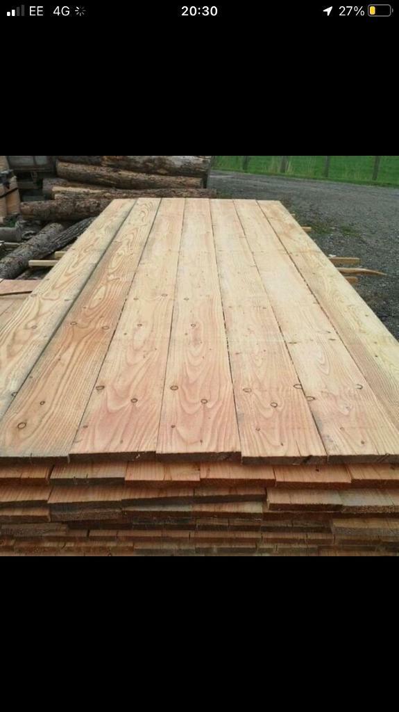 Scottish larch cladding square edge and waney edge 