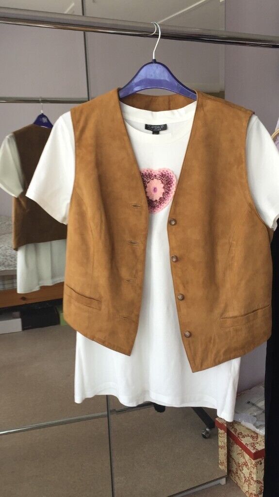 Ladies sales suede waistcoat