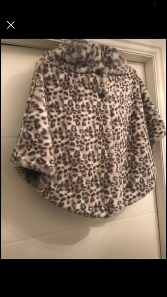 Girls Furry Cape & Ear Muffs