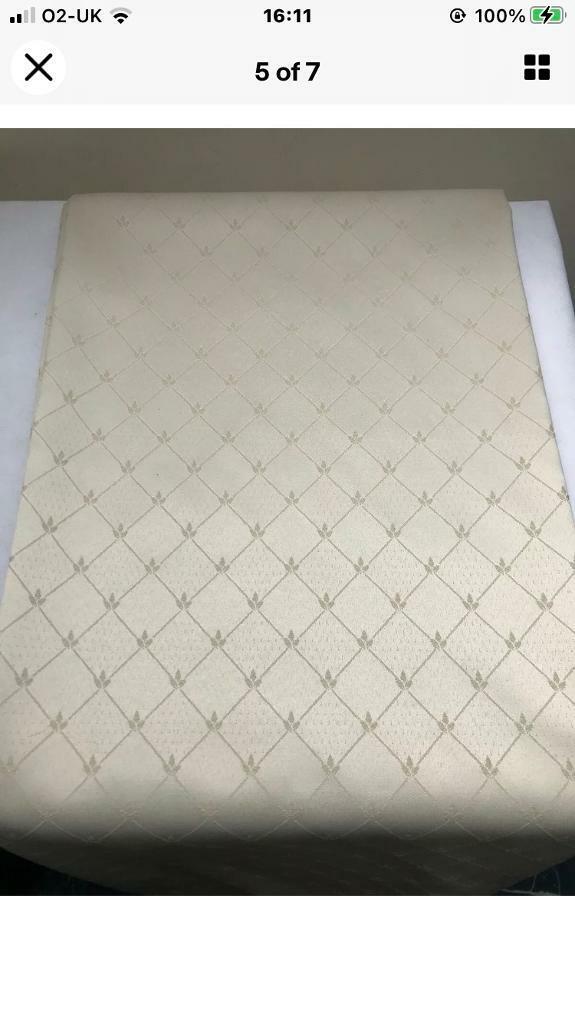 Cream pair of Jacquard pencil curtains size 107” x 72” drop brand new