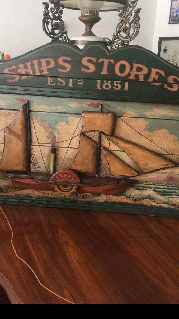XL Ships Stores 3D wooden advertising sign