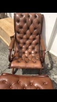 Leather Slipper Chair 