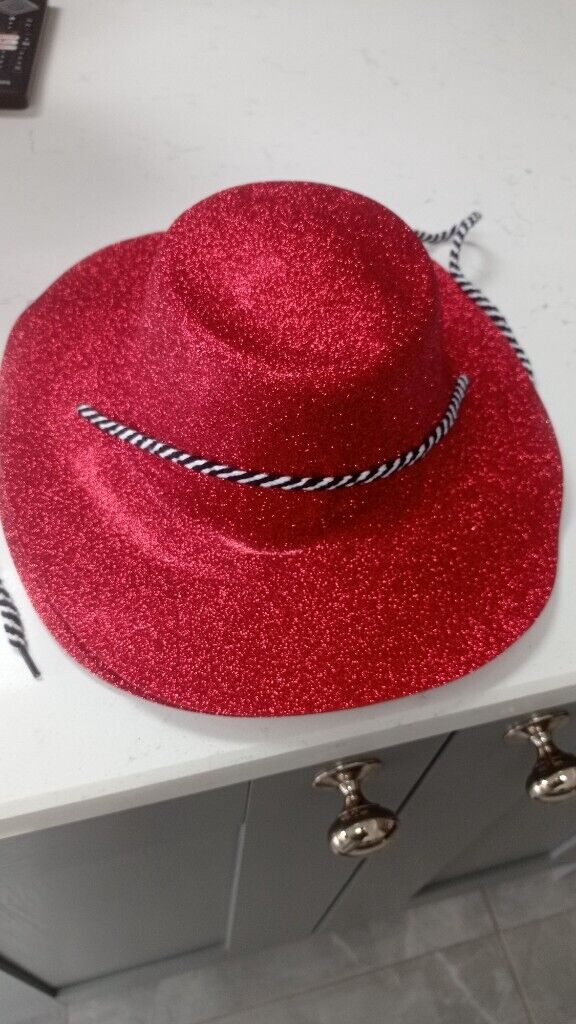 image for Red Glitter Party Hats.Set of Two. Brand new
