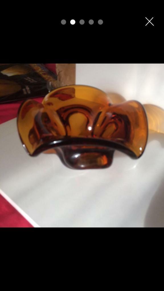 VINTAGE AMBERWARE ASHTRAY 