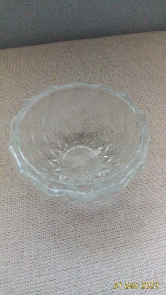 LEAD GLASS TRINKET DISH WITH LID