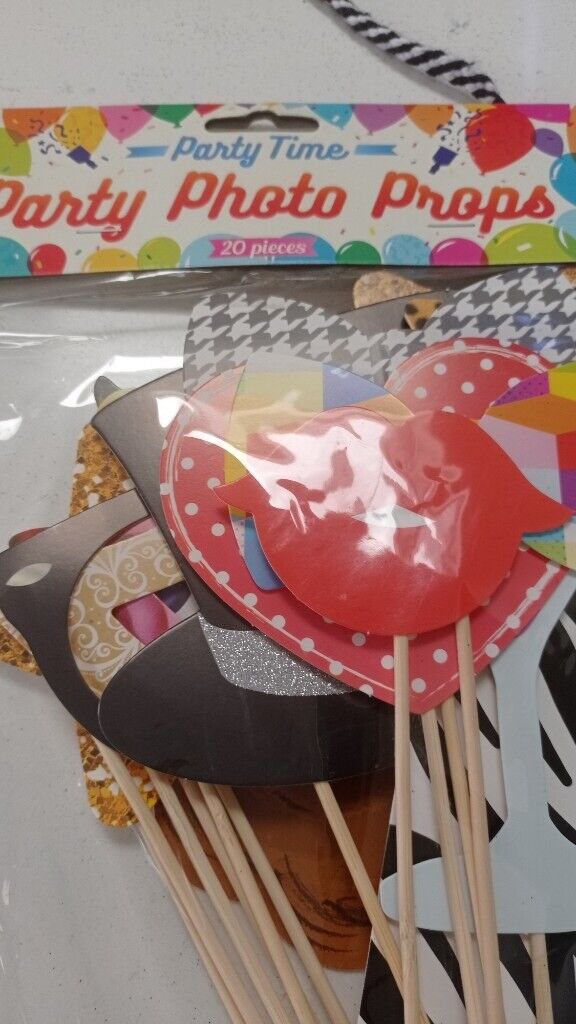 image for Party Photo Props. (Masks) Pkt of 20. Brand New 