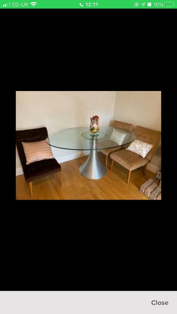 Paloma oval large dining table glass vase stand legs silver chrome