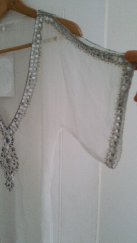 White top with Crystals- Size 10-12 (New-Not worn)