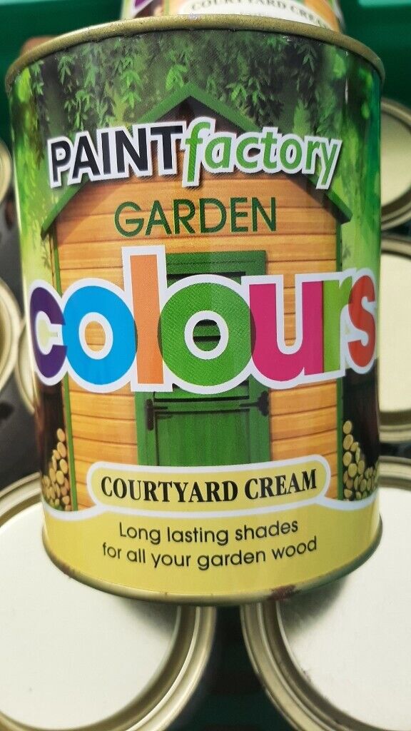 image for Courtyard cream garden paint  8 tins 