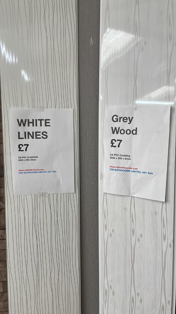 White sparkle CS PVC CLADDING 2950x250x8mm, tongue & groove, wet wall 