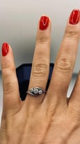 9ct Gold & Platinum Diamond Trilogy Eternity Engagement Wedding Ring