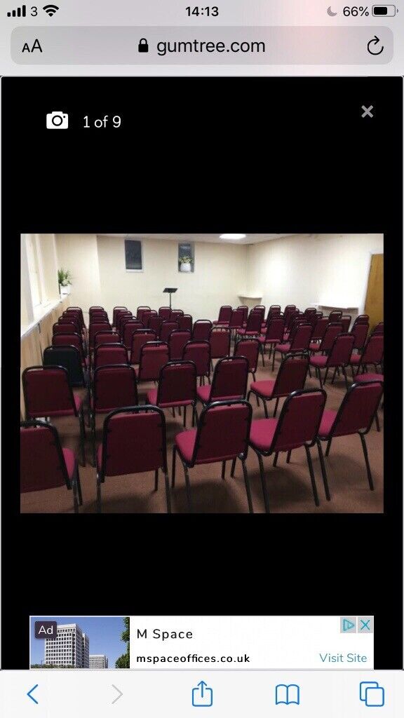 EVENTS/CHURCH D1/F1/D2/F2 HALL 200-300 SEATER TO RENT in ERITH TO LET-SHARED USE AT £995 PER MONTH 