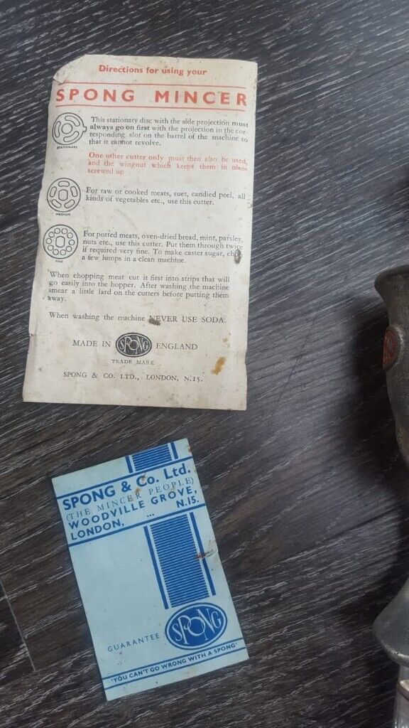 Vintage - Spong Mincer
