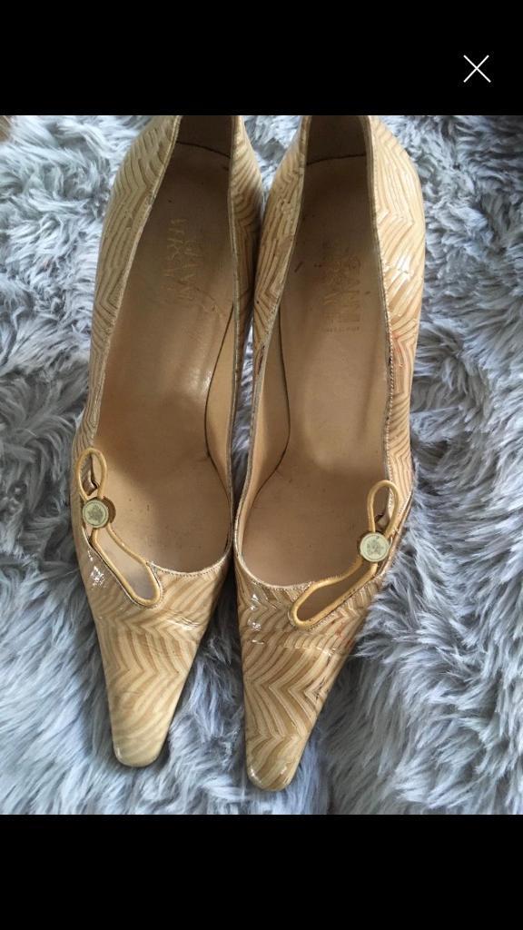 image for Gianni Versace beige patent heels