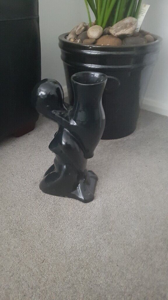 image for STUNNING BLACK STATUE VASE