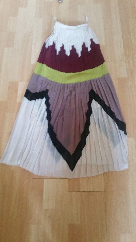 Rare Vintage 00's Designer BCBG MAXAZRIA ' THE MUSE ' Runway Colour Block Dress. Ex Cond. Size : S 