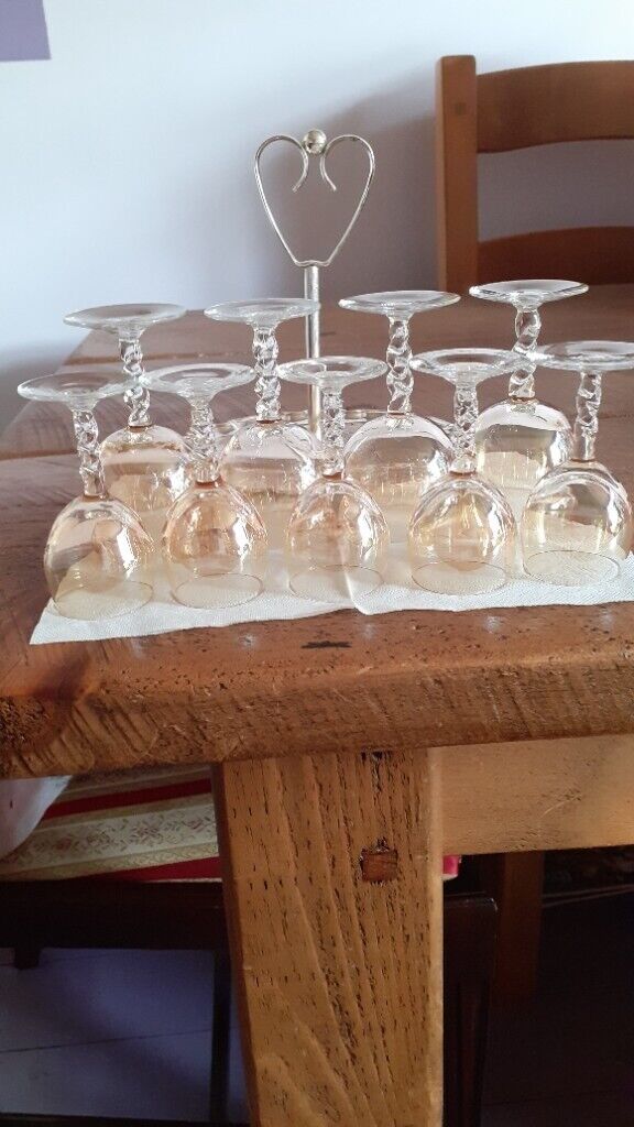 Vintage Tray and 8 Sherry/Port/Liqueur  Glasses